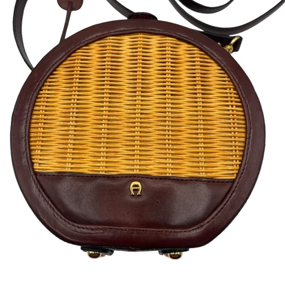 ETIENNE AIGNER ROUND WICKER LEATHER CROSSBODY BAG - Picture 4 of 16